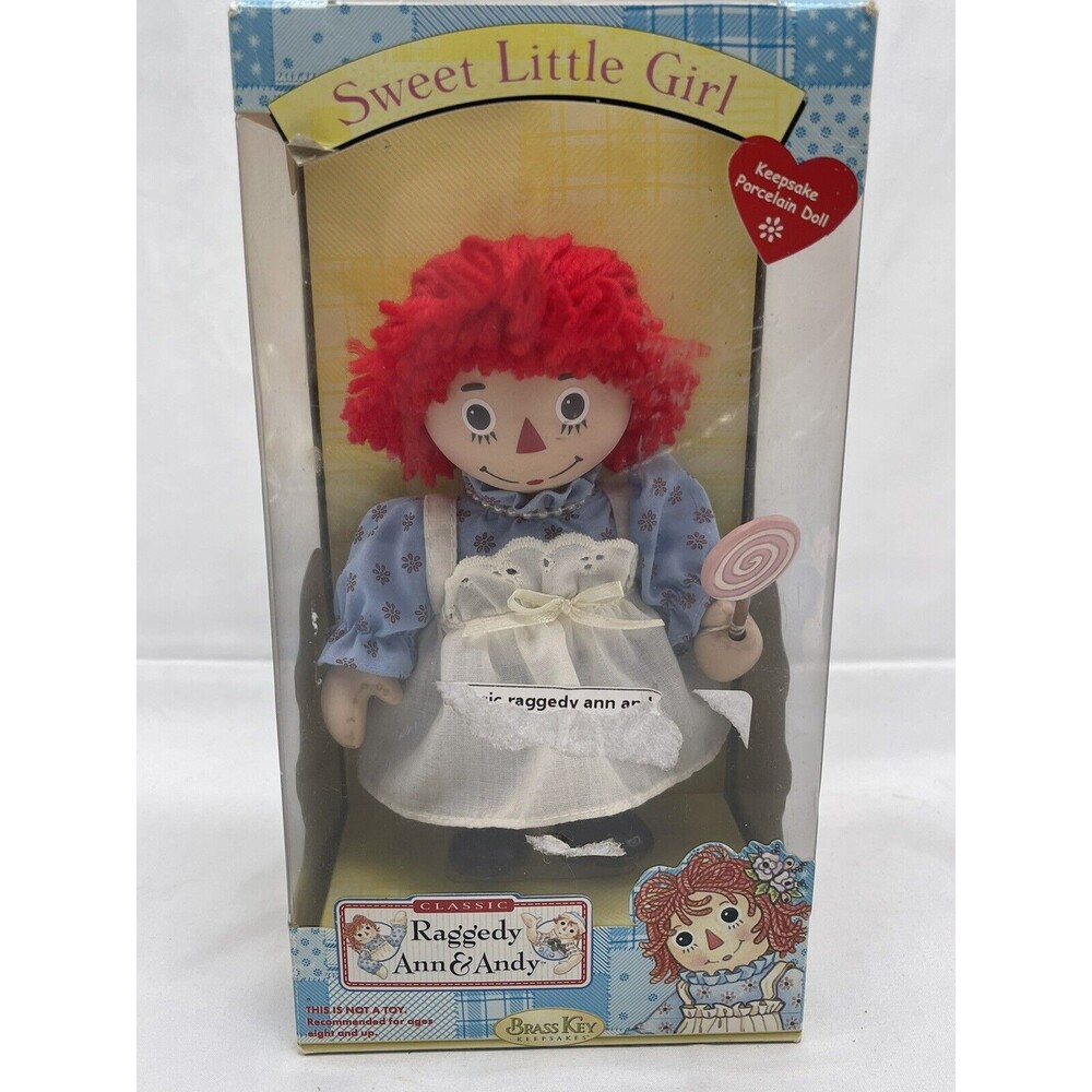 Brass Key Classic Raggedy Ann Keepsake Sweet Little Girl Porcelain Doll 2005